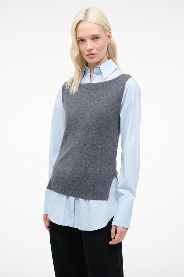 staud DAMIAN TOP CHARCOAL GLACIER