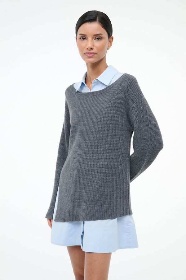 Staud DANE DRESS CHARCOAL GLACIER