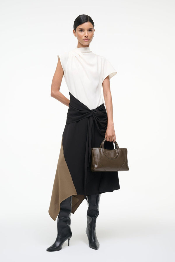 staud DAVINA DRESS BLACK MULTI