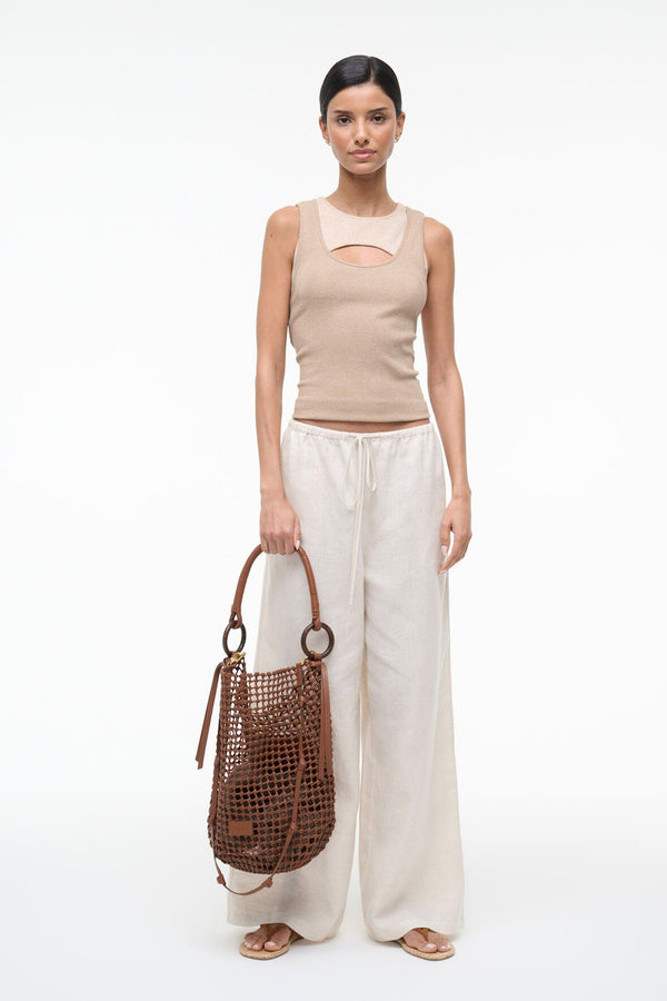 Staud DEL MAR BUCKET BAG TAN WOVEN