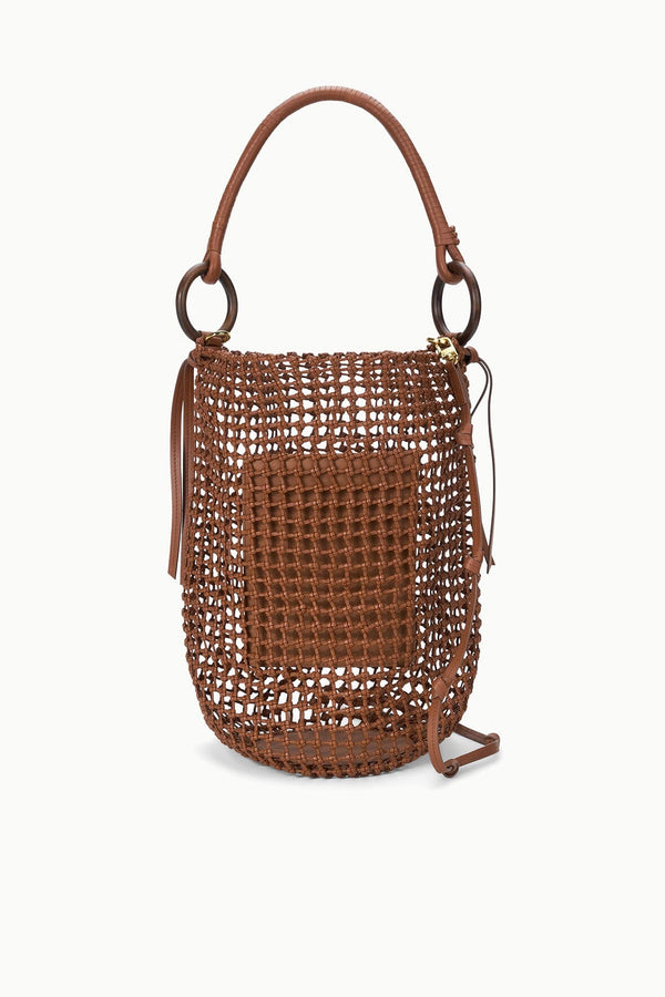 staud DEL MAR BUCKET BAG TAN WOVEN