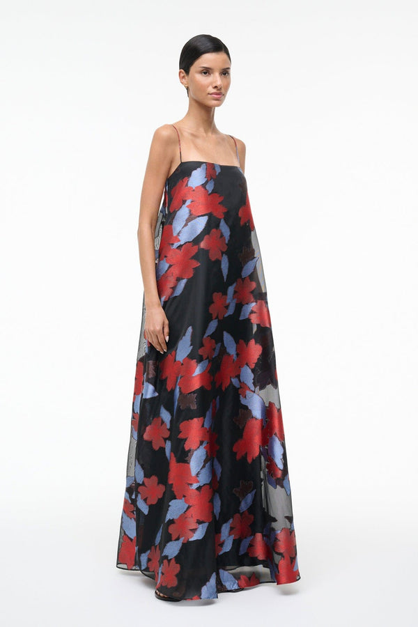 Staud DELFINA DRESS NIGHT GARDEN