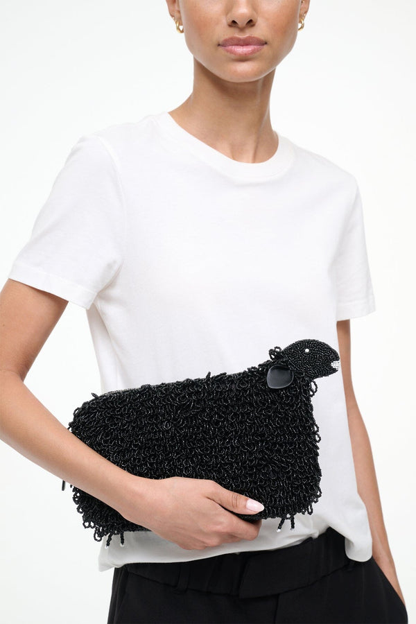 Staud DOLLY BEADED CLUTCH BLACK
