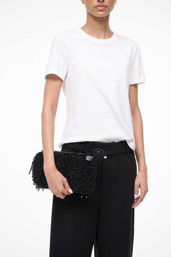 Staud DOLLY BEADED CLUTCH BLACK