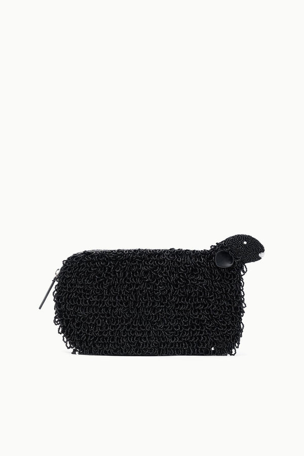 staud DOLLY BEADED CLUTCH BLACK