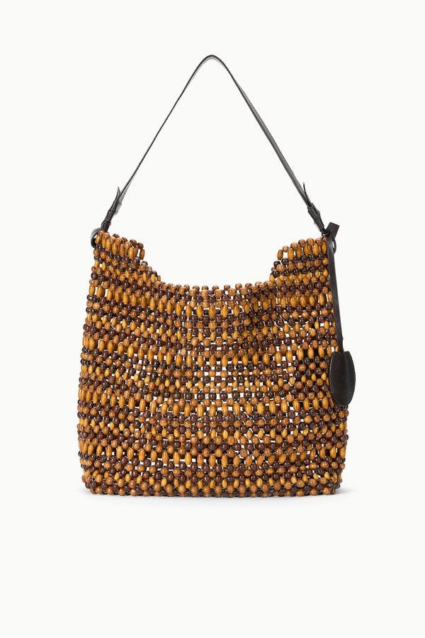 staud DRIFT SHOULDER BAG MULTI WOOD BEADS