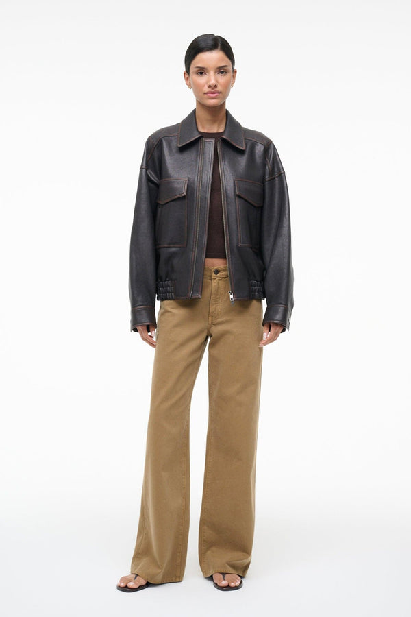 Staud EASY CASHMERE TEE DARK CHOCOLATE