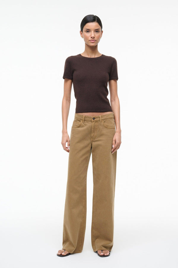 staud EASY CASHMERE TEE DARK CHOCOLATE