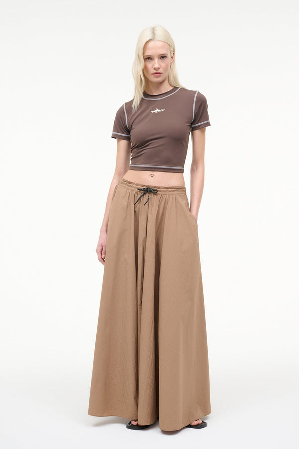 staud EDEN MAXI SKIRT DESERT