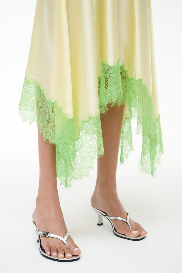 Staud ELIRA SILK DRESS KEY LIME SPROUT