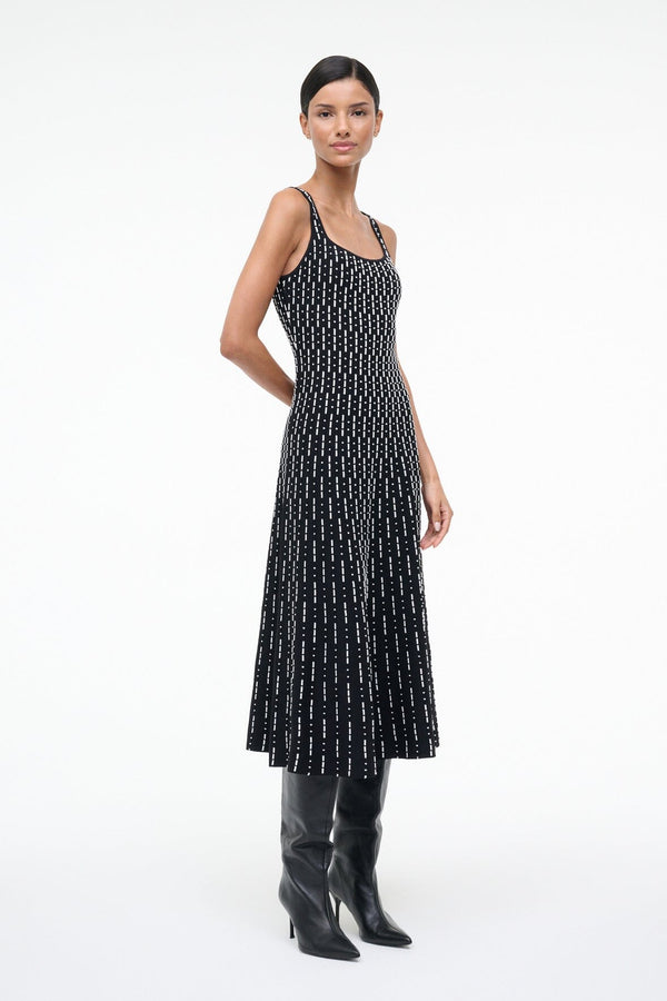 Staud ELLISON DRESS BLACK GEO