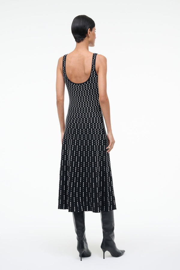 Staud ELLISON DRESS BLACK GEO