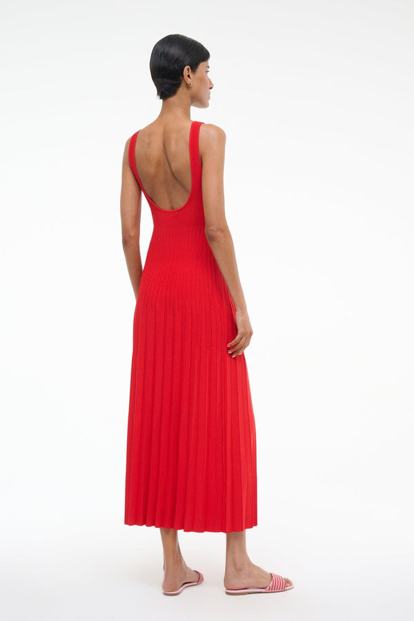 Staud ELLISON DRESS RED ROSE