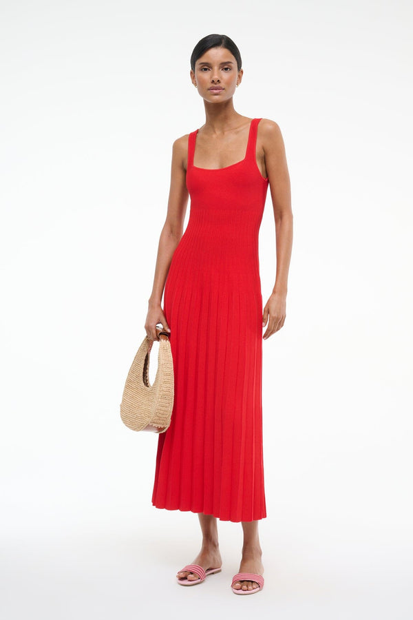 staud ELLISON DRESS RED ROSE