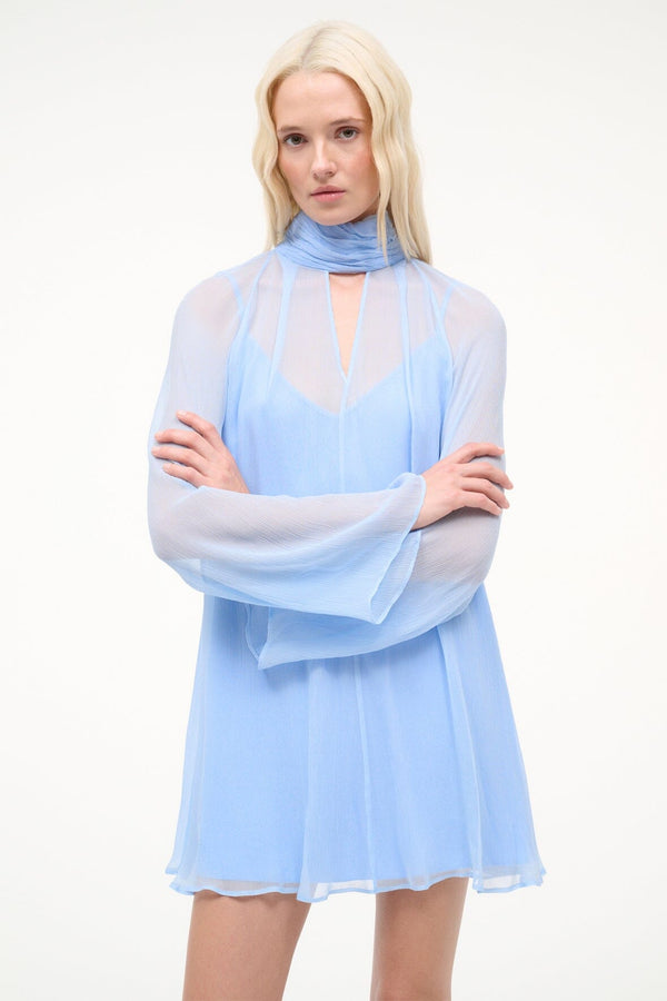 Staud ESTHER MINI DRESS CLEAR BLUE