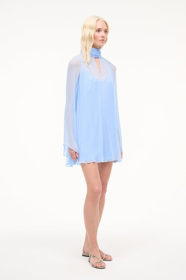 Staud ESTHER MINI DRESS CLEAR BLUE