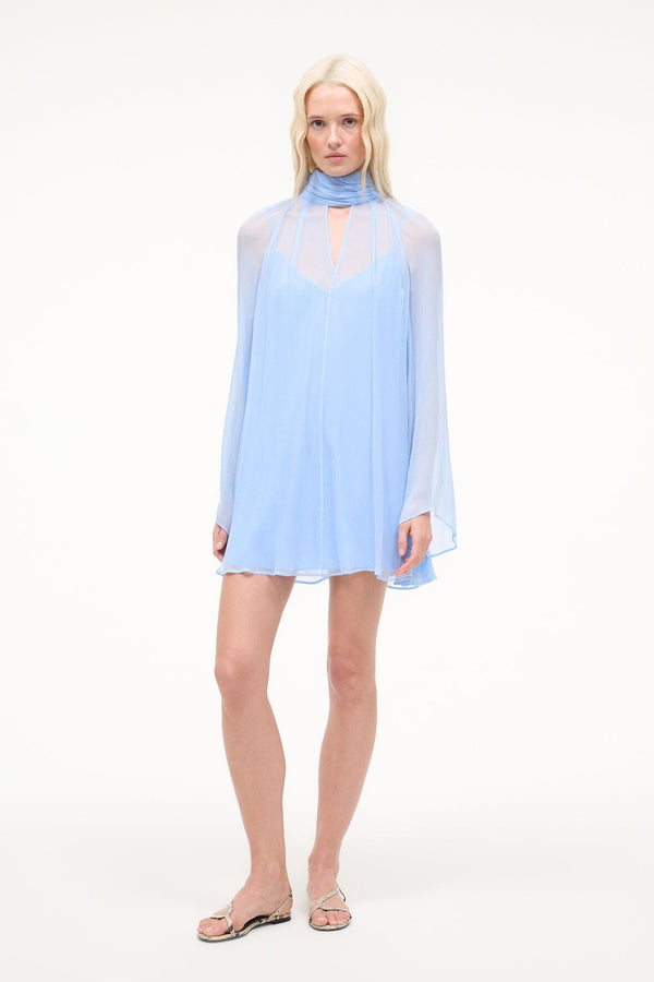 staud ESTHER MINI DRESS CLEAR BLUE