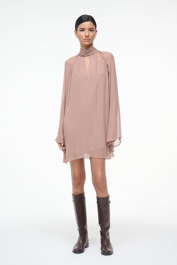 staud ESTHER MINI DRESS TAUPE