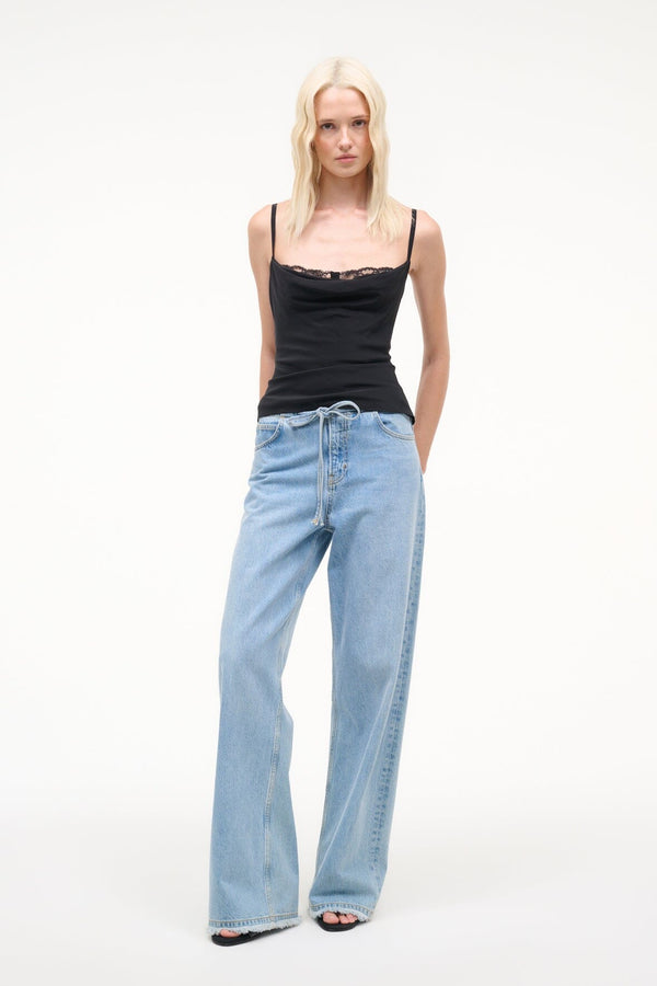 Staud EVANGELINE SILK TOP BLACK