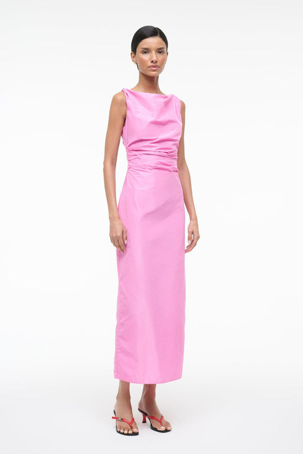 Staud FLYNN KITTEN HEEL BLACK RED ROSE