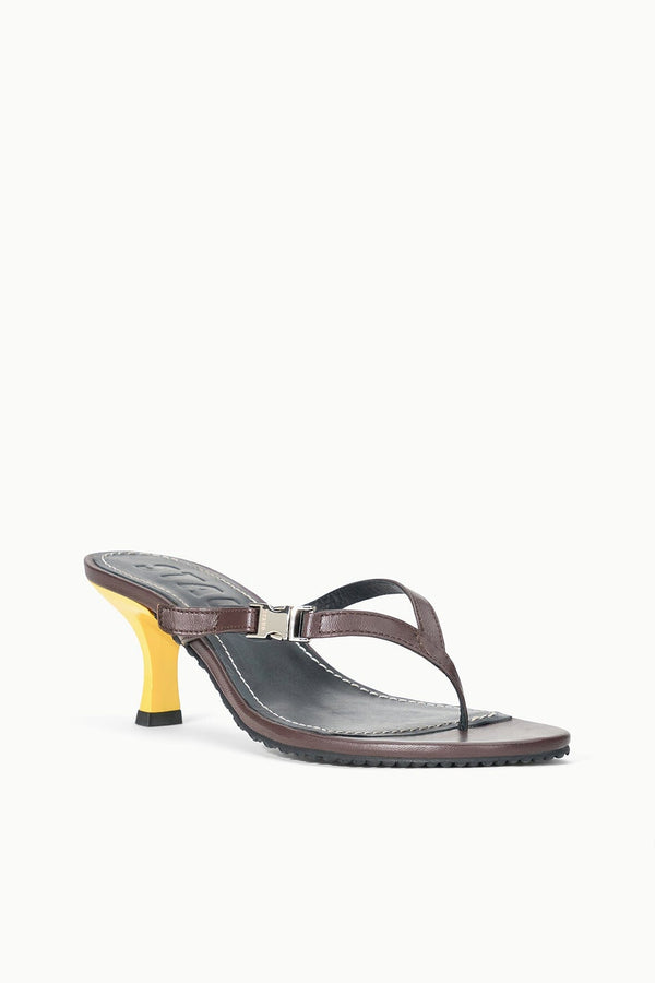 Staud FLYNN KITTEN HEEL ESPRESSO LEMON