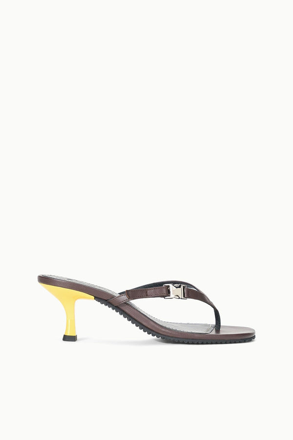 staud FLYNN KITTEN HEEL ESPRESSO LEMON