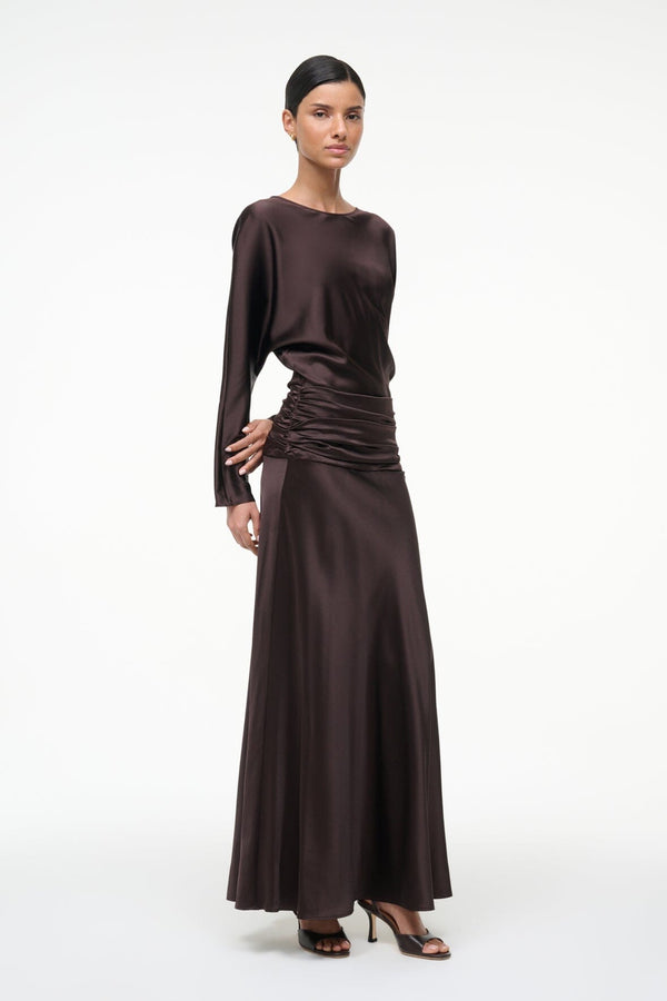 Staud FREDA SILK DRESS EARTH