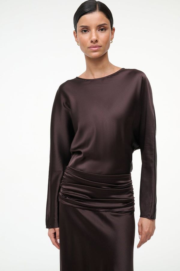 Staud FREDA SILK DRESS EARTH