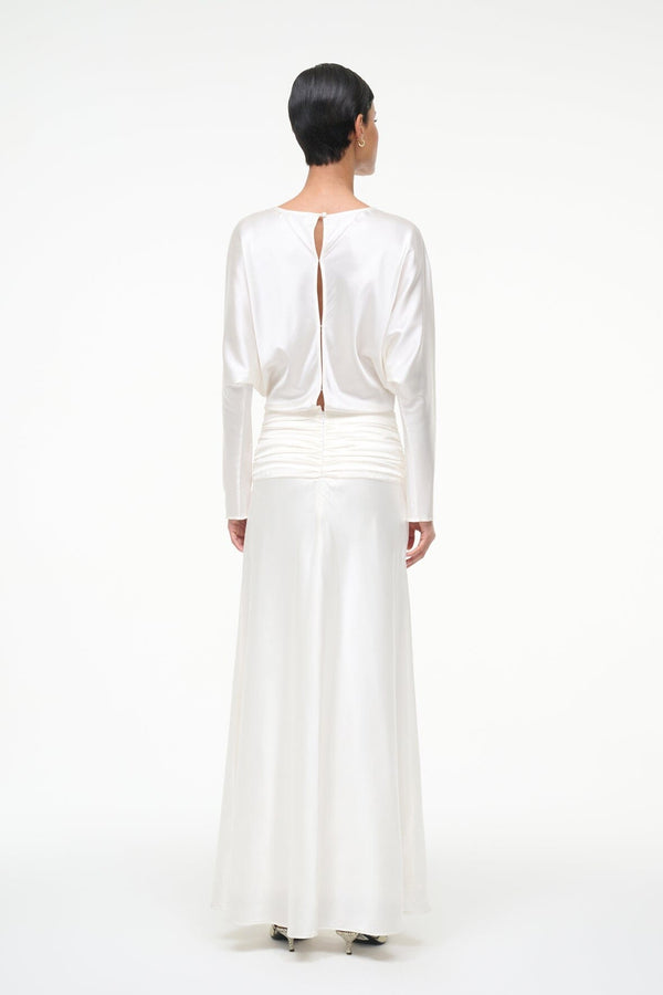 Staud FREDA SILK DRESS IVORY