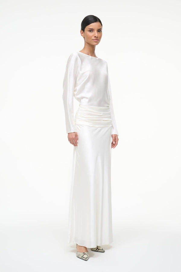 Staud FREDA SILK DRESS IVORY