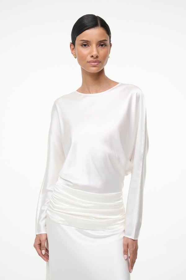 Staud FREDA SILK DRESS IVORY