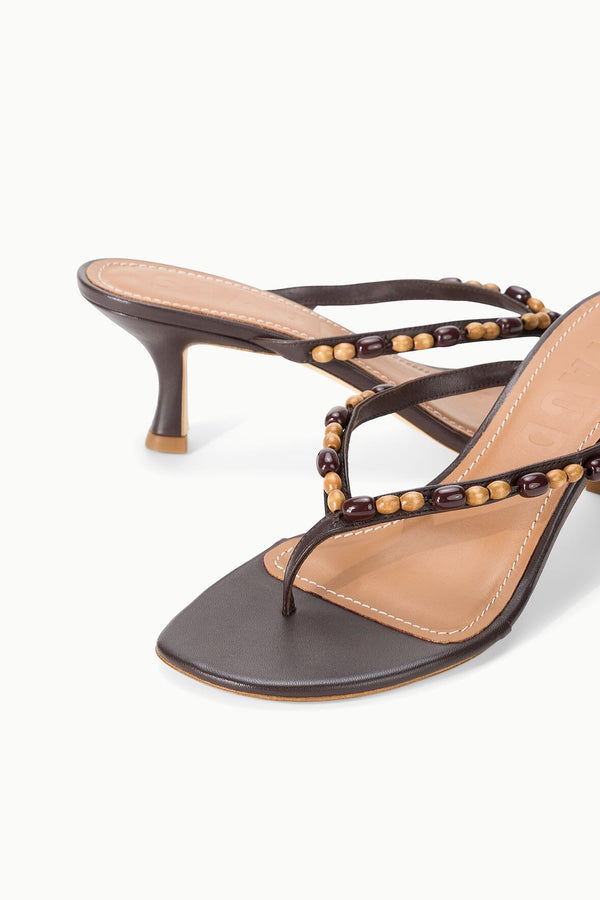 Staud FREJA KITTEN HEEL WOOD BEADS