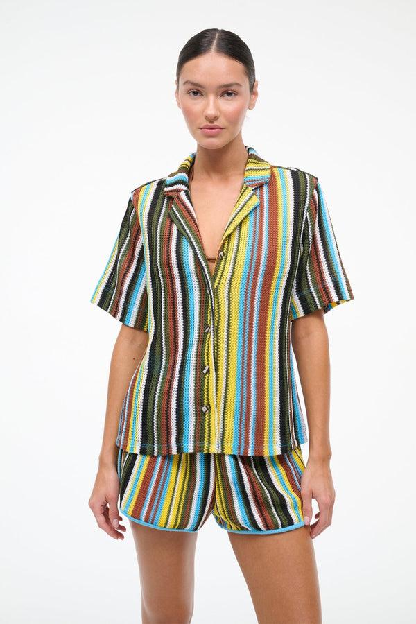 Staud GABI SHIRT SKATE STRIPE