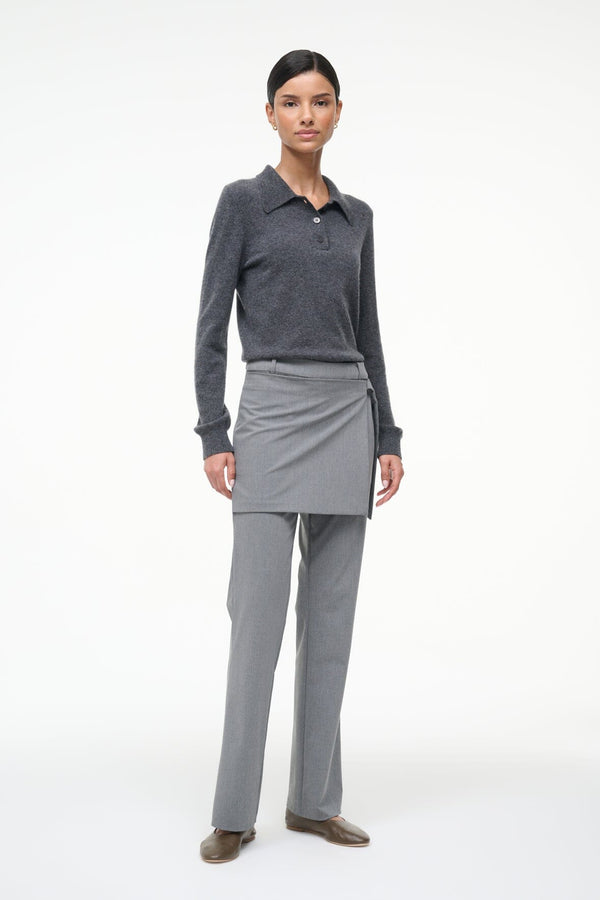 Staud GEMMA CASHMERE SWEATER CHARCOAL