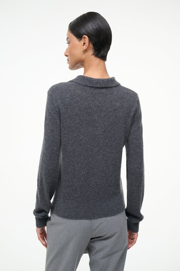 Staud GEMMA CASHMERE SWEATER CHARCOAL