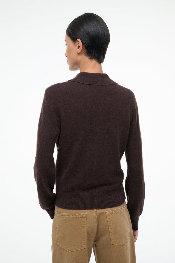Staud GEMMA CASHMERE SWEATER DARK CHOCOLATE