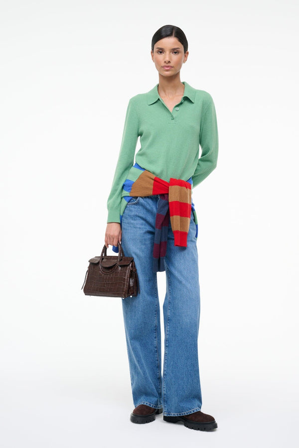 staud GEMMA CASHMERE SWEATER LEAF