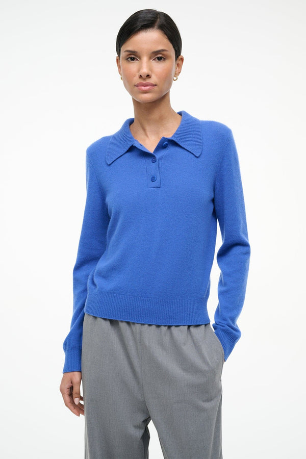 staud GEMMA CASHMERE SWEATER SAPPHIRE