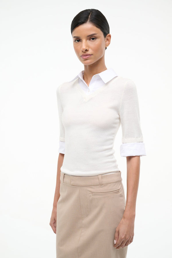 Staud GEO MINI DRESS BARLEY IVORY