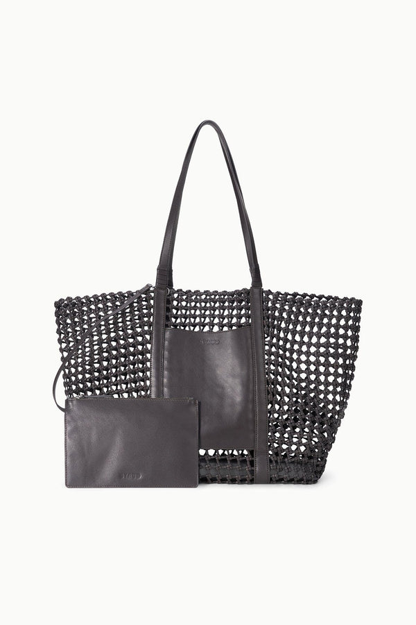 Staud GETAWAY HAND-KNOTTED TOTE BAG ESPRESSO