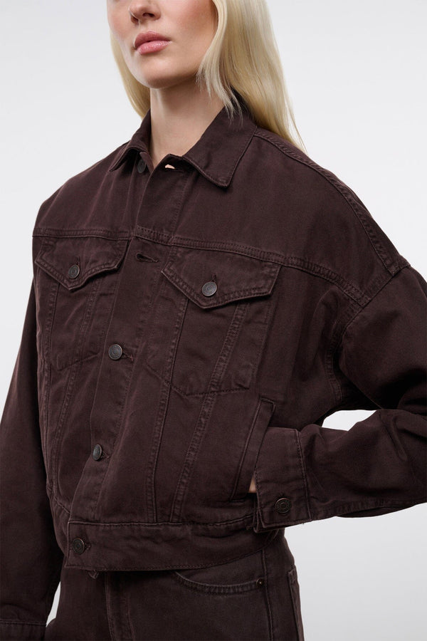 Staud GLEN DENIM JACKET EARTH