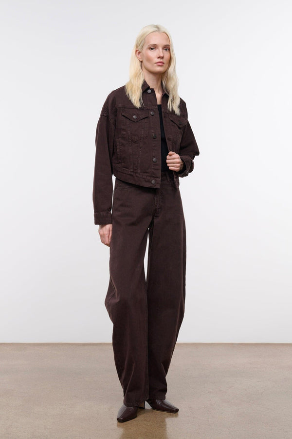 Staud GLEN DENIM JACKET EARTH