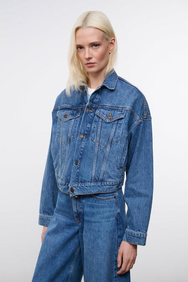 Staud GLEN DENIM JACKET VINTAGE WASH