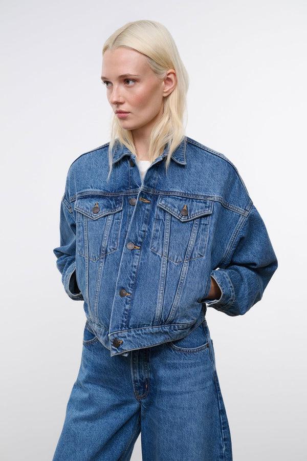 Staud GLEN DENIM JACKET VINTAGE WASH