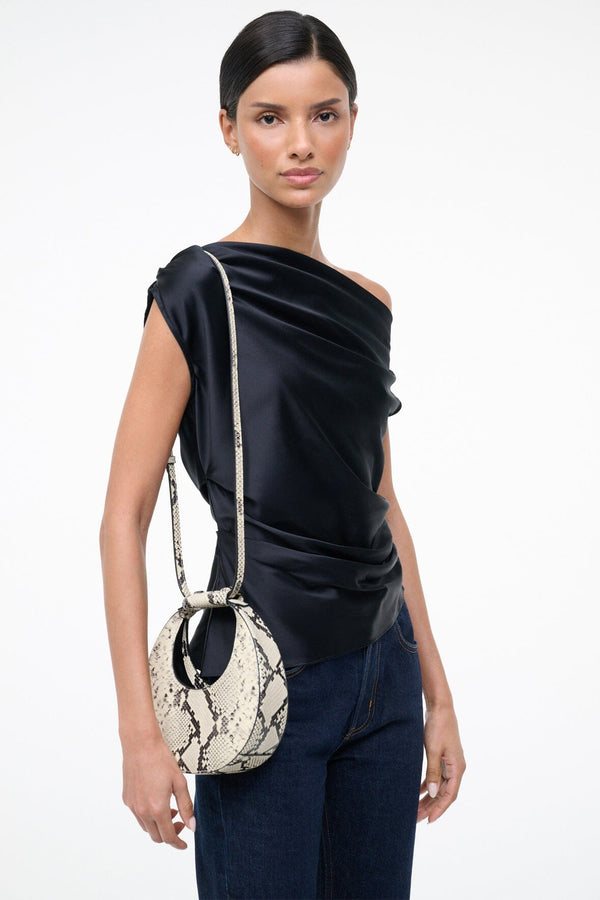 Staud GOODNIGHT MOON BAG WHITE SNAKE