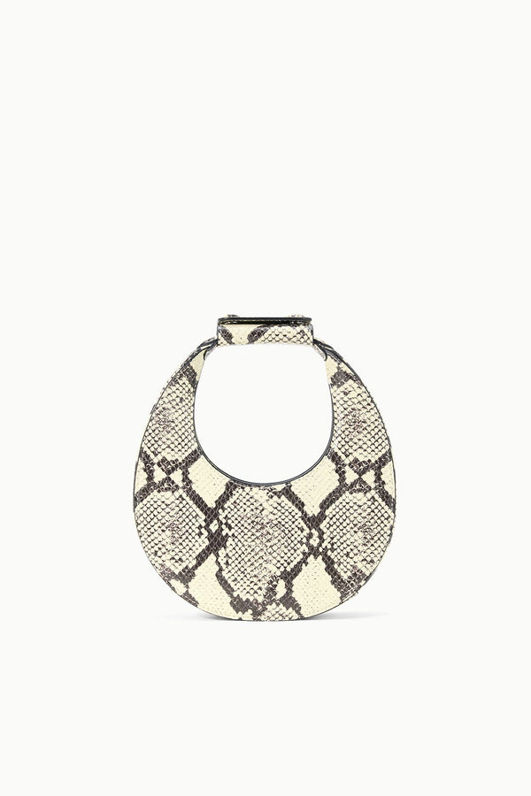 staud GOODNIGHT MOON BAG WHITE SNAKE
