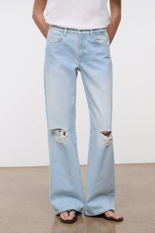 Staud GUS DISTRESSED RELAXED JEAN SALT WASH
