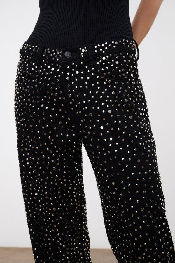 Staud GUS RELAXED JEAN STUDDED BLACK