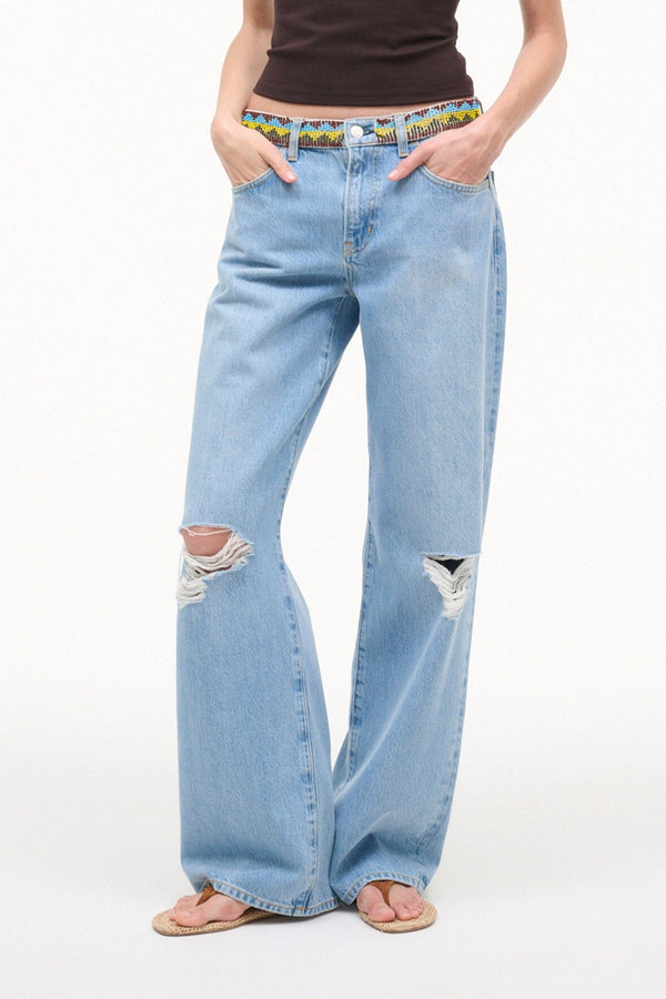 Staud GUS RELAXED JEAN SURFER BEADED