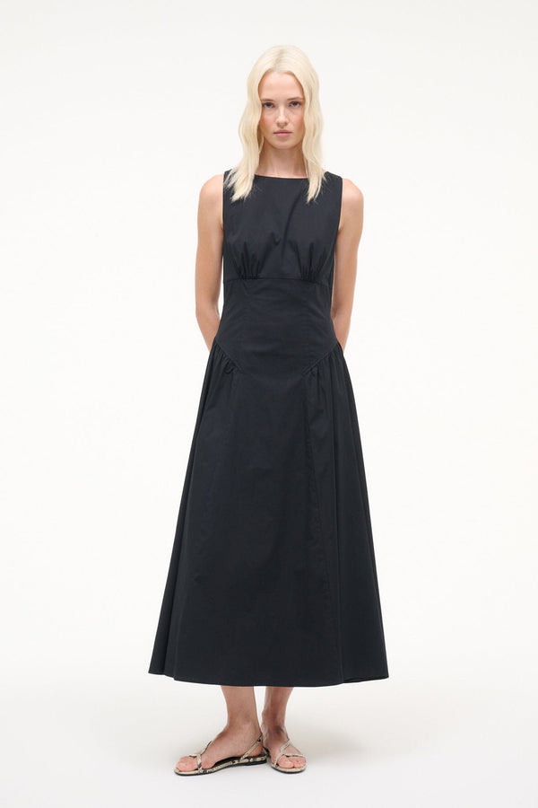 staud GWEN DRESS BLACK